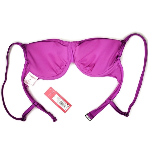 Xhilaration Junior's Pink Fuchsia Bikini Top Size Medium Barbiecore - Picture 2 of 7